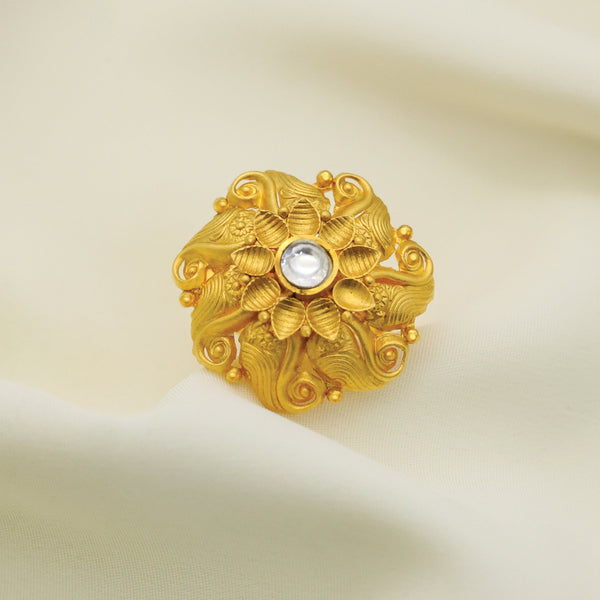 24kt Gold Plated Antique Look Cocktail Adjustable Ladies Ring HANDA