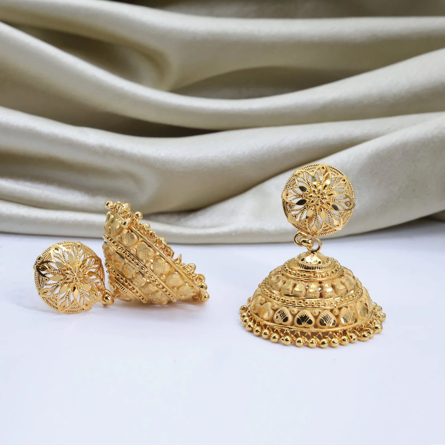 24kt Gold Plated Latest Design Jhumki - Handa Bangles