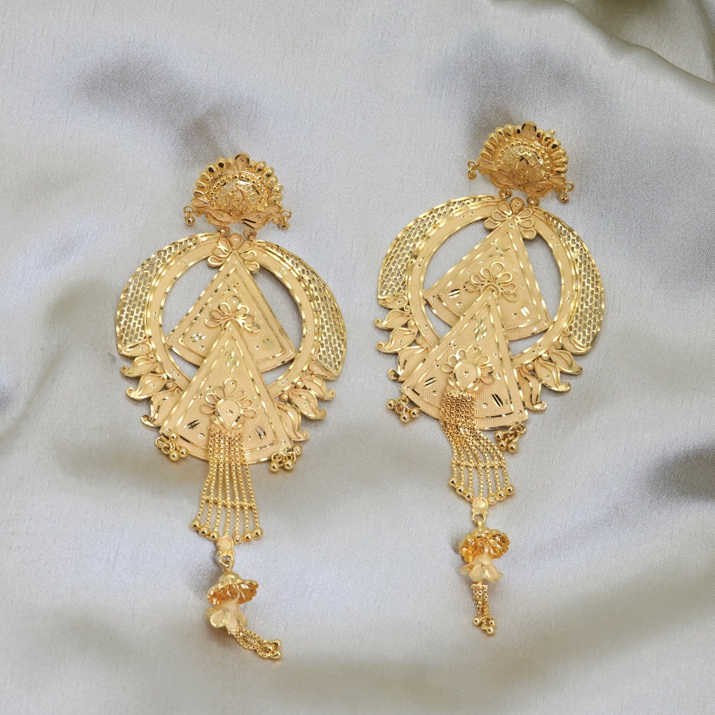 24kt Gold Plated Latest Design Bridal Earrings - Handa Bangles