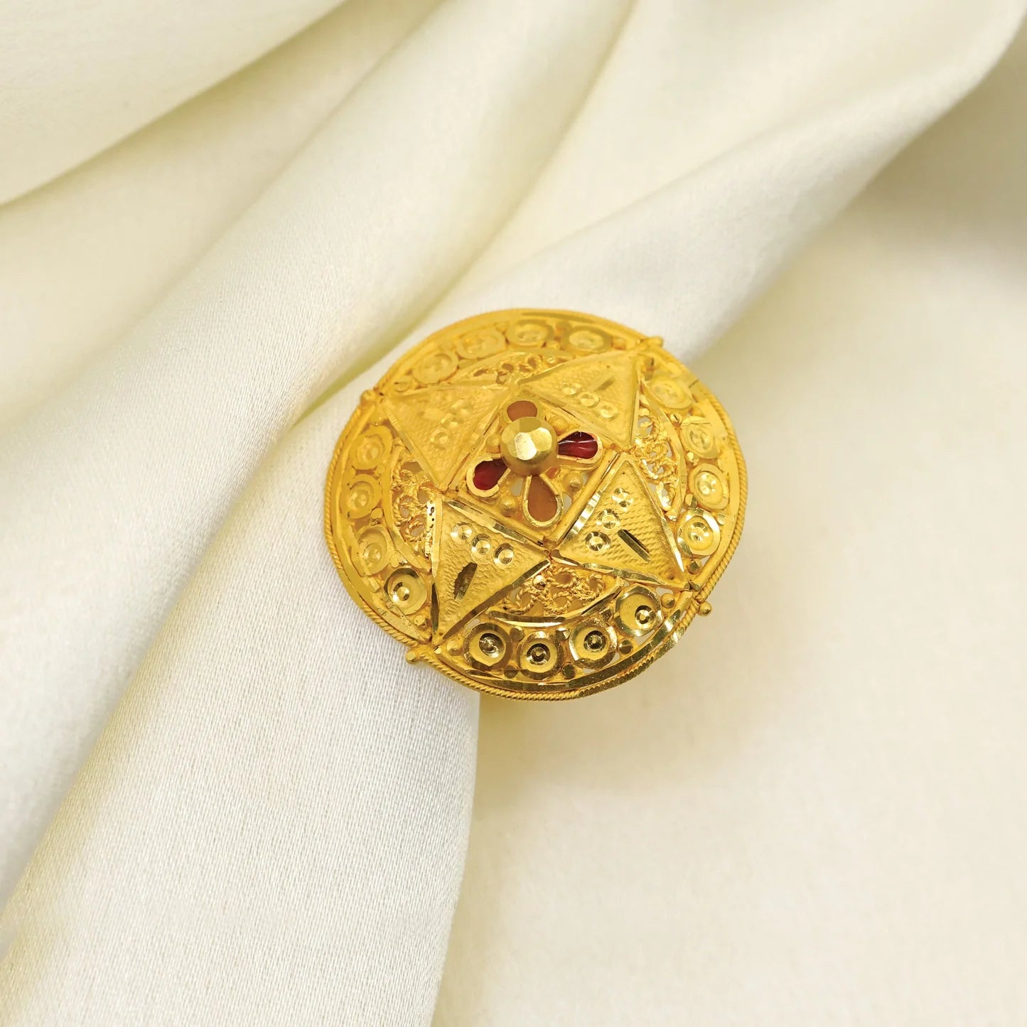 24kt Gold Plated Partywear Cocktail Adjustable Ladies Ring - Handa Bangles