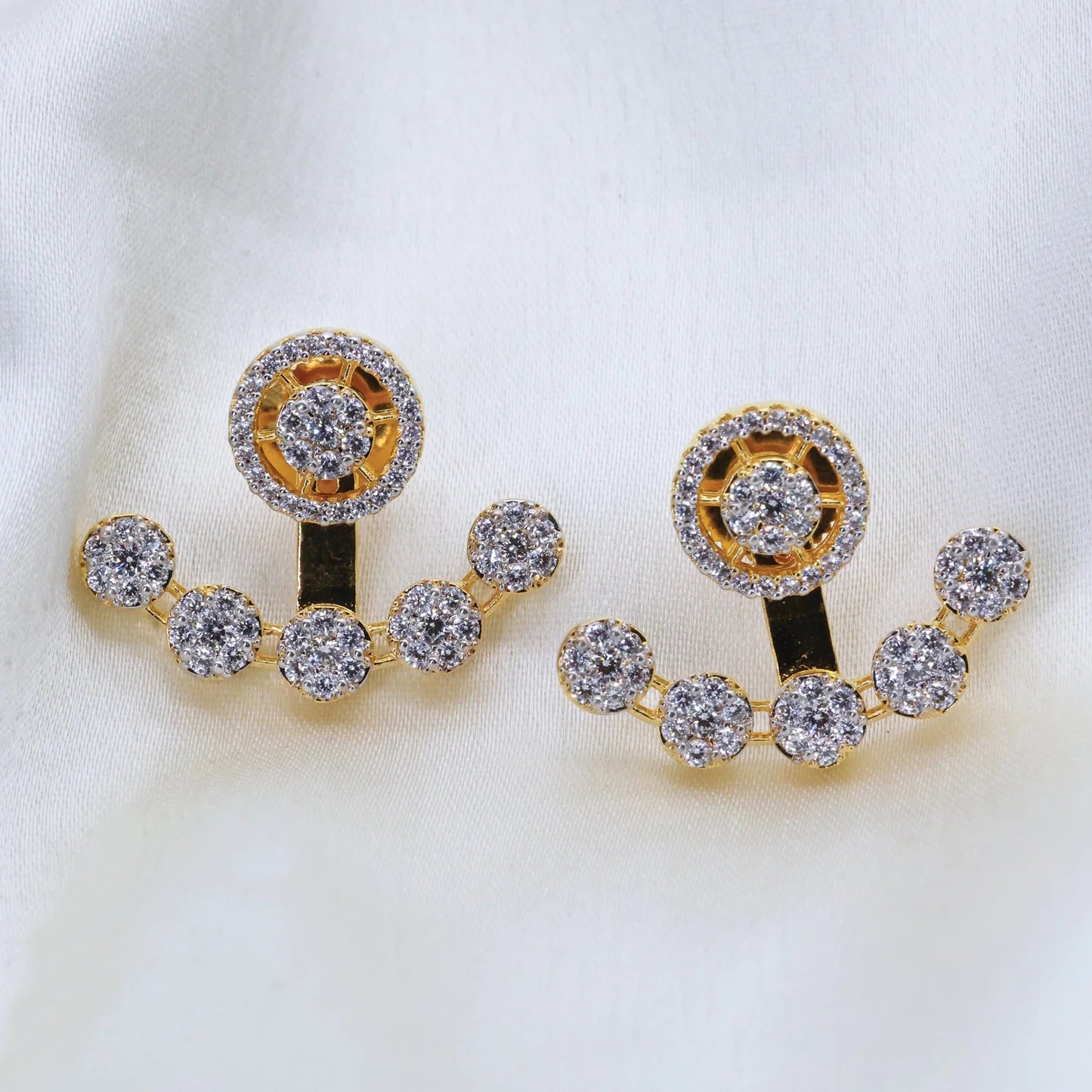 24Kt Gold Plated Ethereal Diamond Stud Earring - Handa Bangles