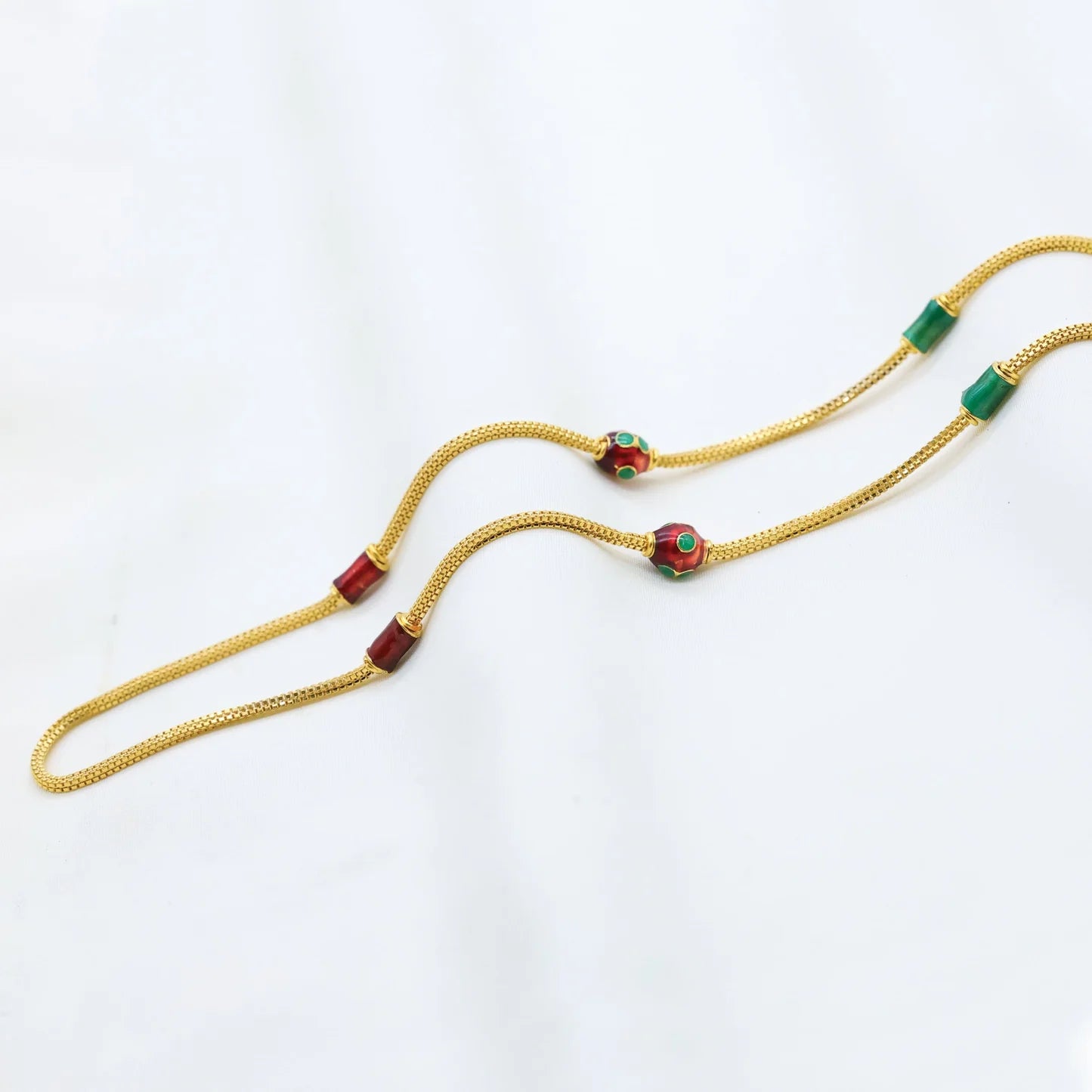 24Kt Gold Plated Latest Design Meena Work Ladies Chain - Handa Bangles