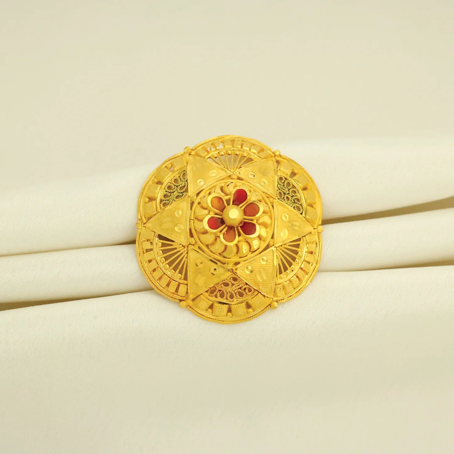 24kt Gold Plated Cocktail Ladies Ring - Handa Bangles