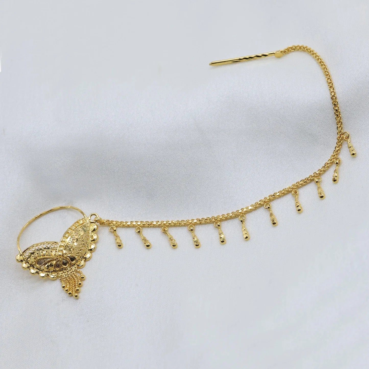24Kt Gold Plated Traditional Bridal Nath - Handa Bangles
