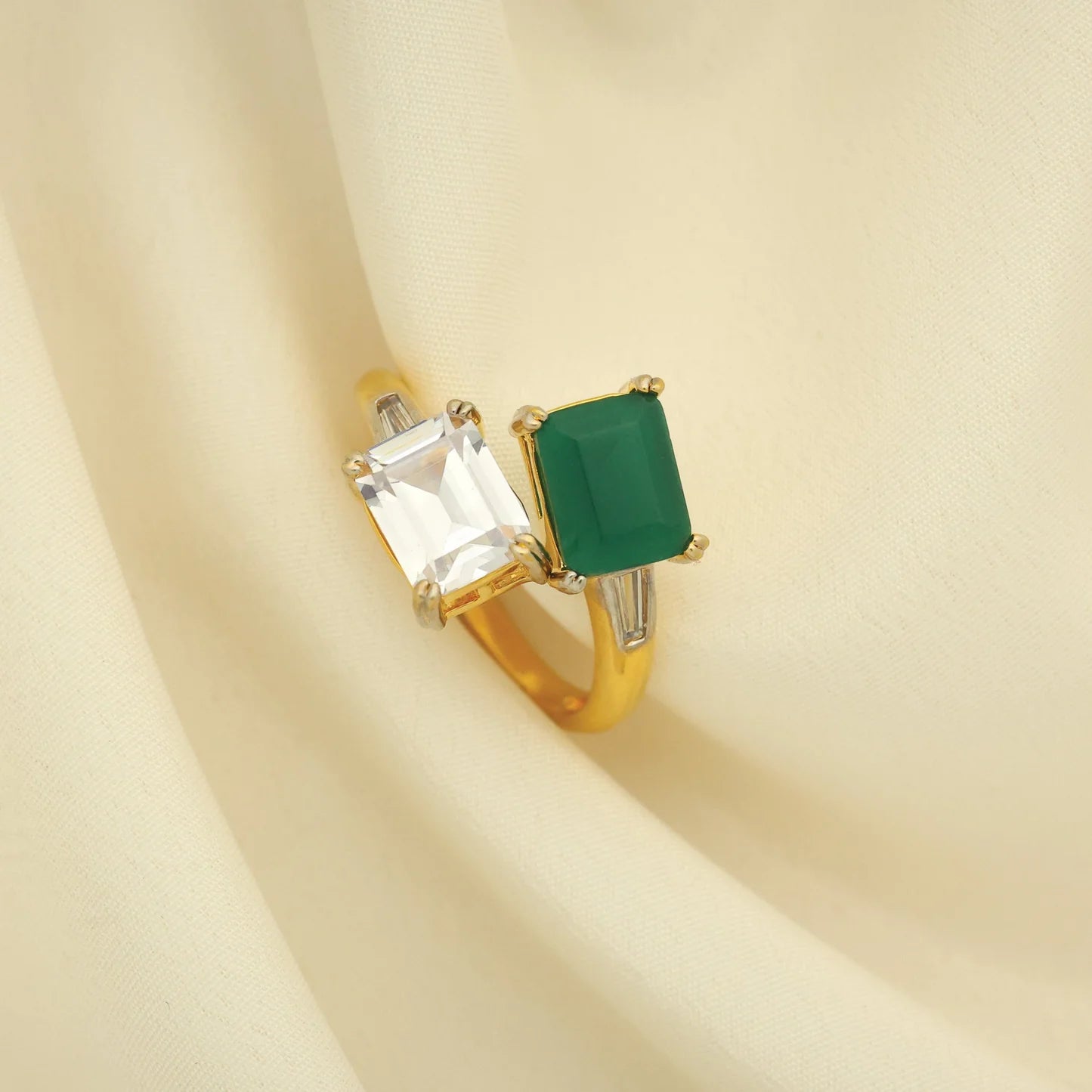 24kt Gold Plated Beautiful Design Adjustable Ladies Ring - Handa Bangles