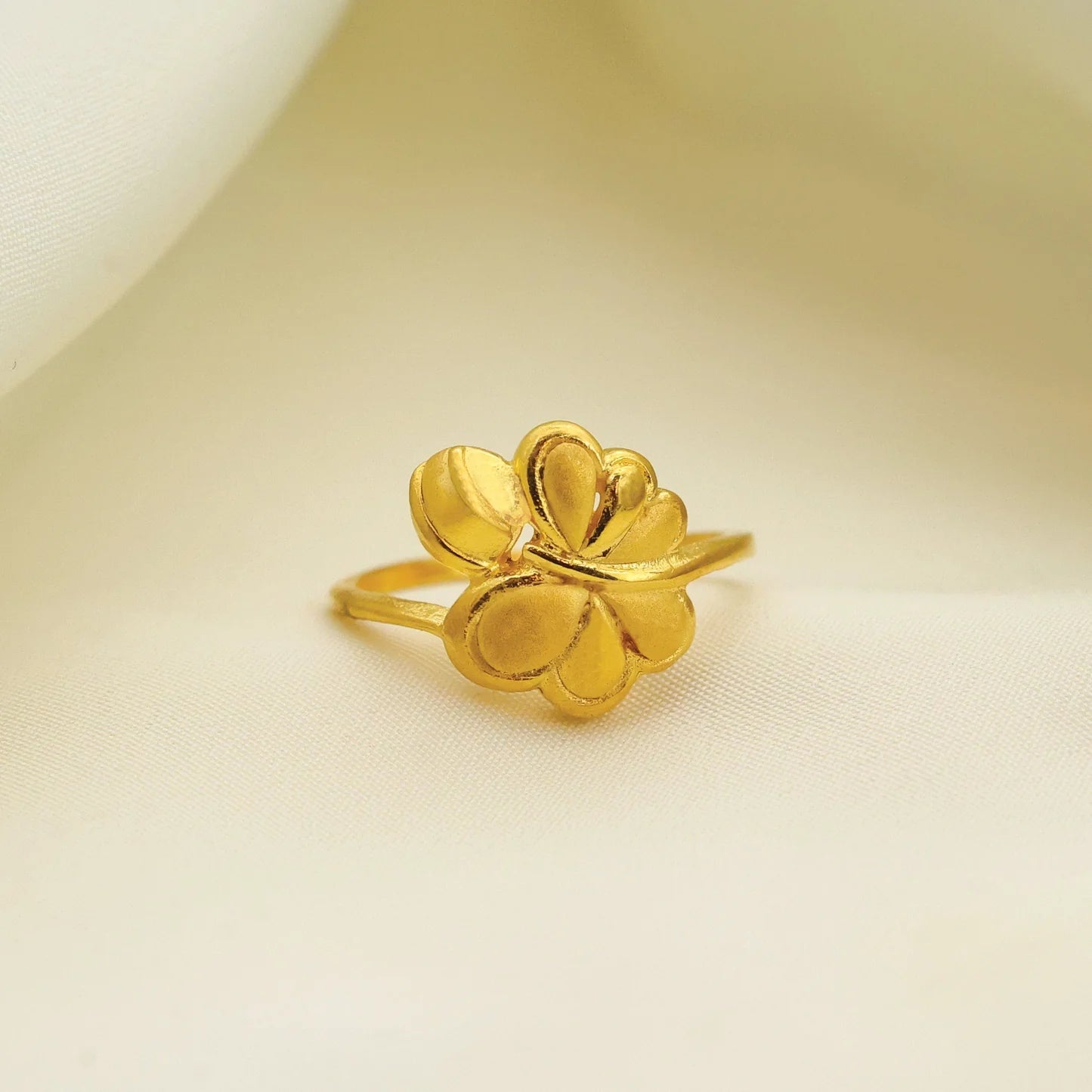 24kt Gold Plated Traditional Butterfly Design Dailywear Casting Ladies Ring - Handa Bangles