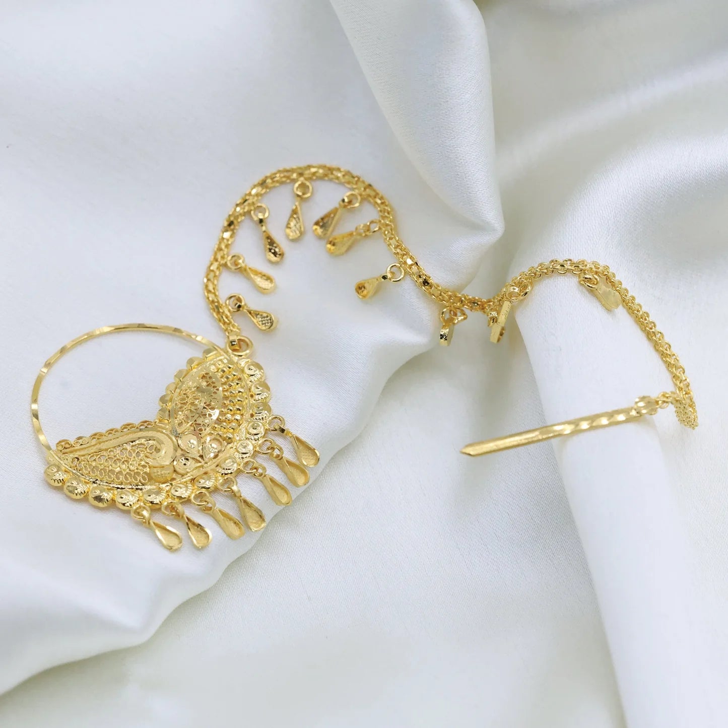 24Kt Gold Plated Latest Bridal Nath - Handa Bangles