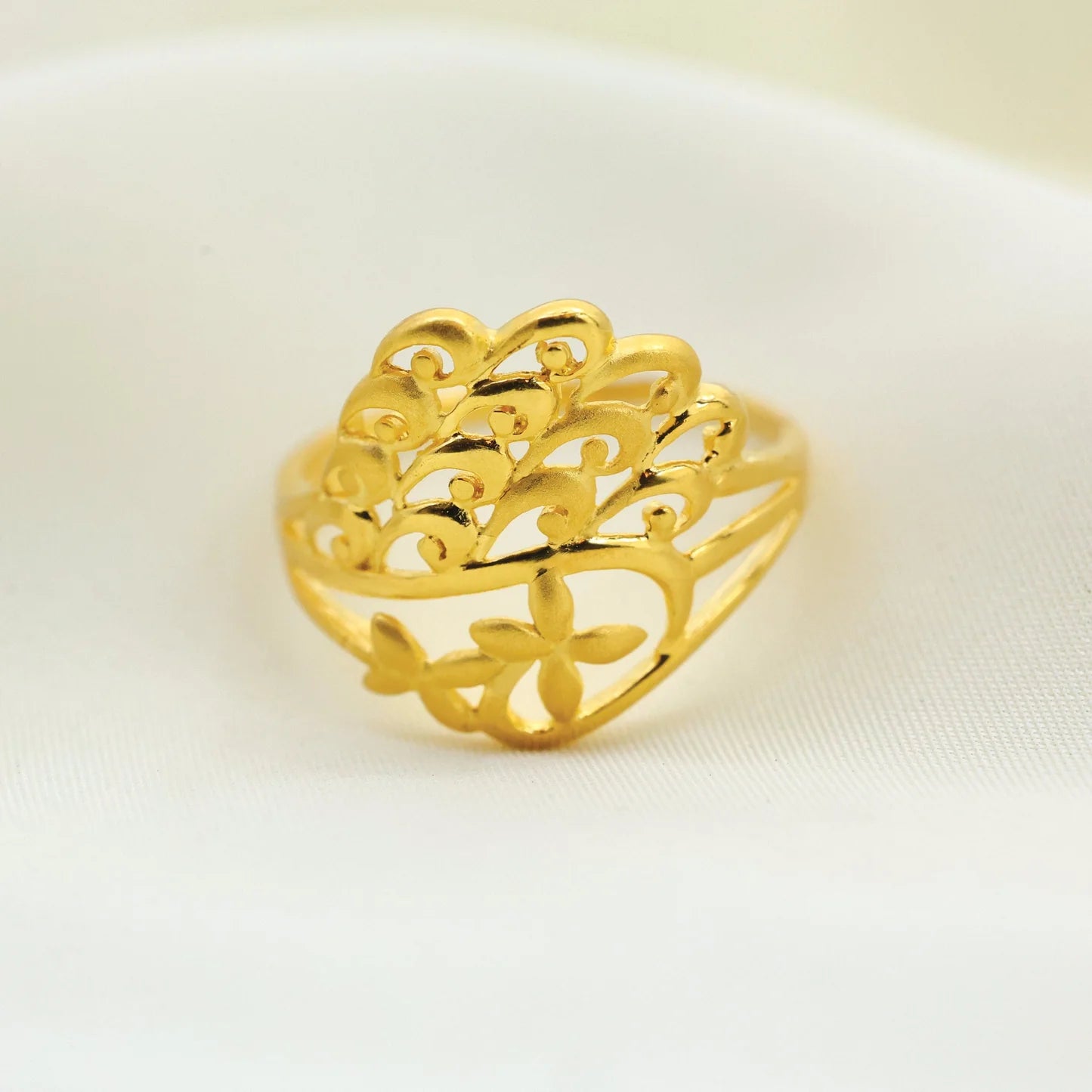 24kt Gold Plated Traditional Dailywear Casting Ladies Ring - Handa Bangles