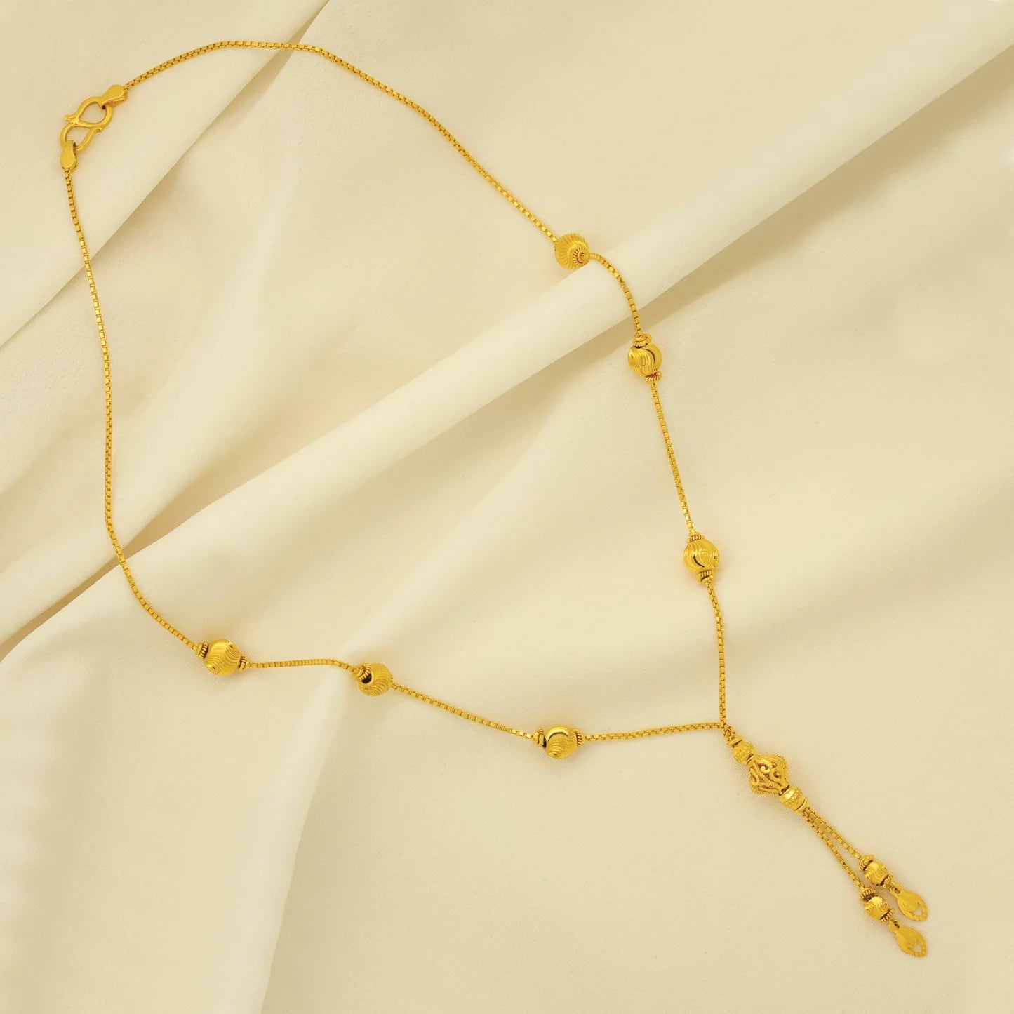 24Kt Gold Plated Matar Mala Look Dailywear/Partywear Ladies Chain - Handa Bangles