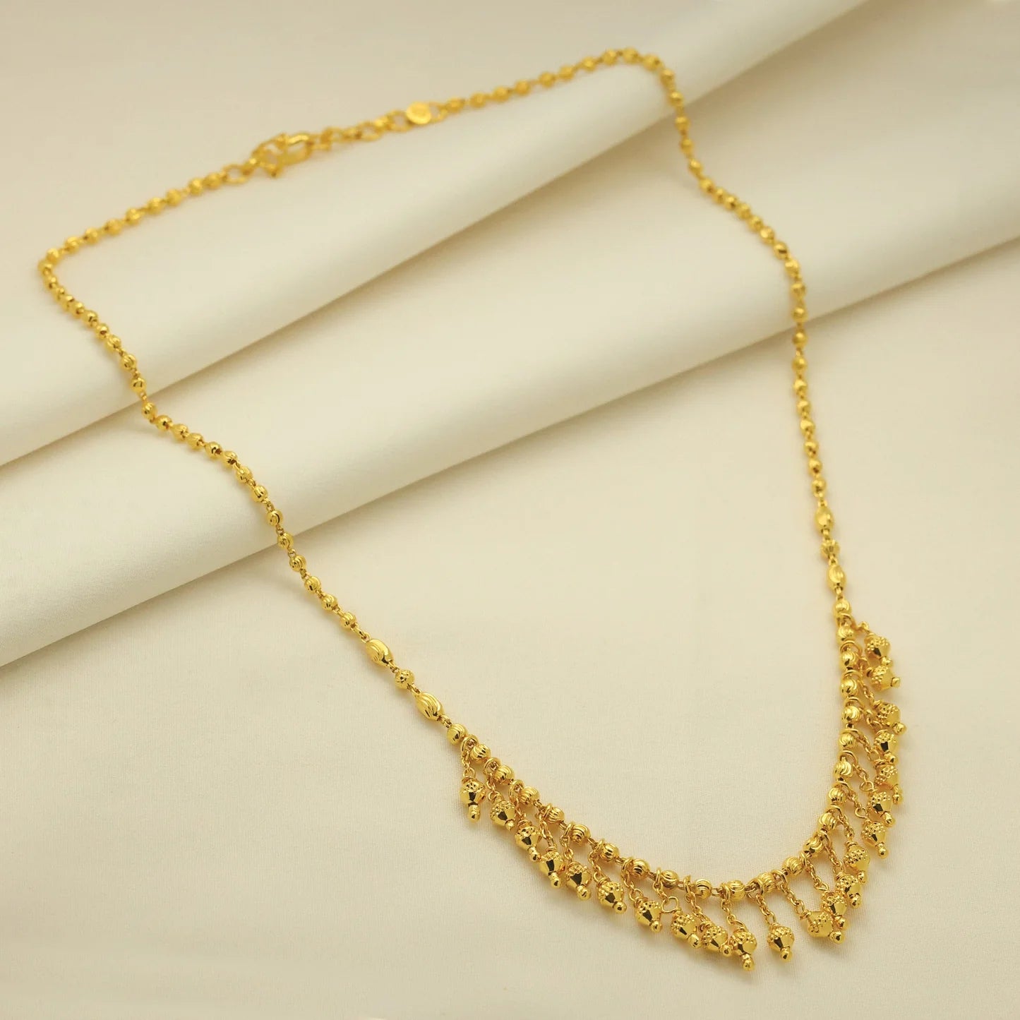 24Kt Gold Plated Latkan Design Necklace Look Dailywear/Partywear Ladies Chain - Handa Bangles