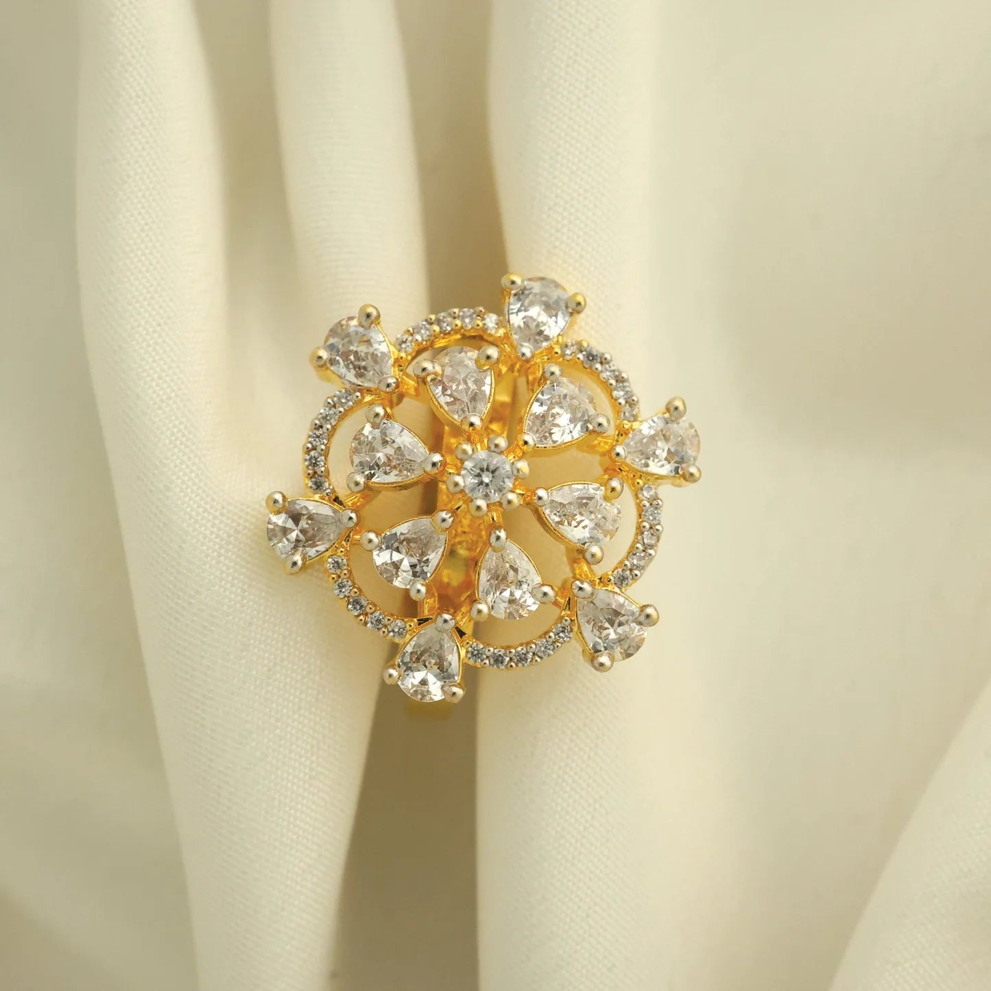 24kt Gold Plated Beautiful Ladies Ring - Handa Bangles