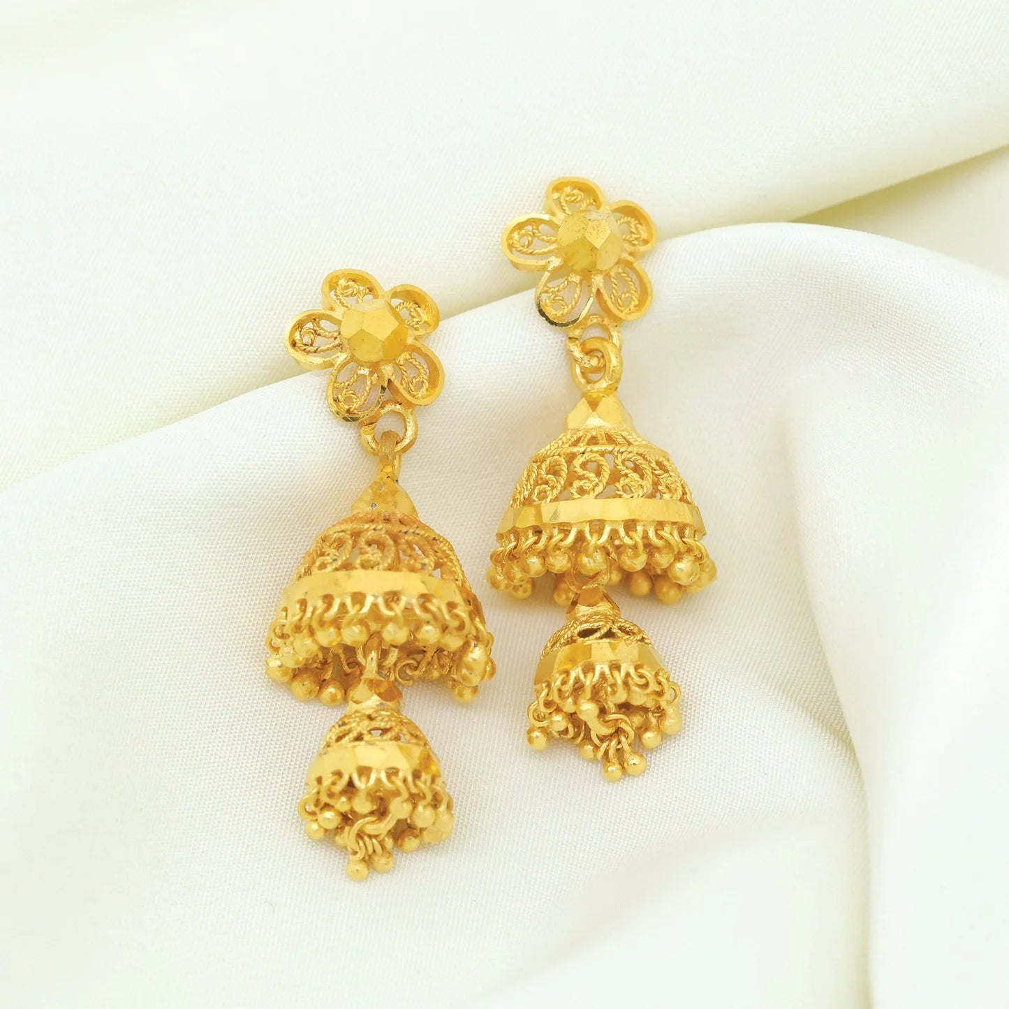 24kt Gold Plated Traditional Look Partywear Jhumk - Handa Bangles