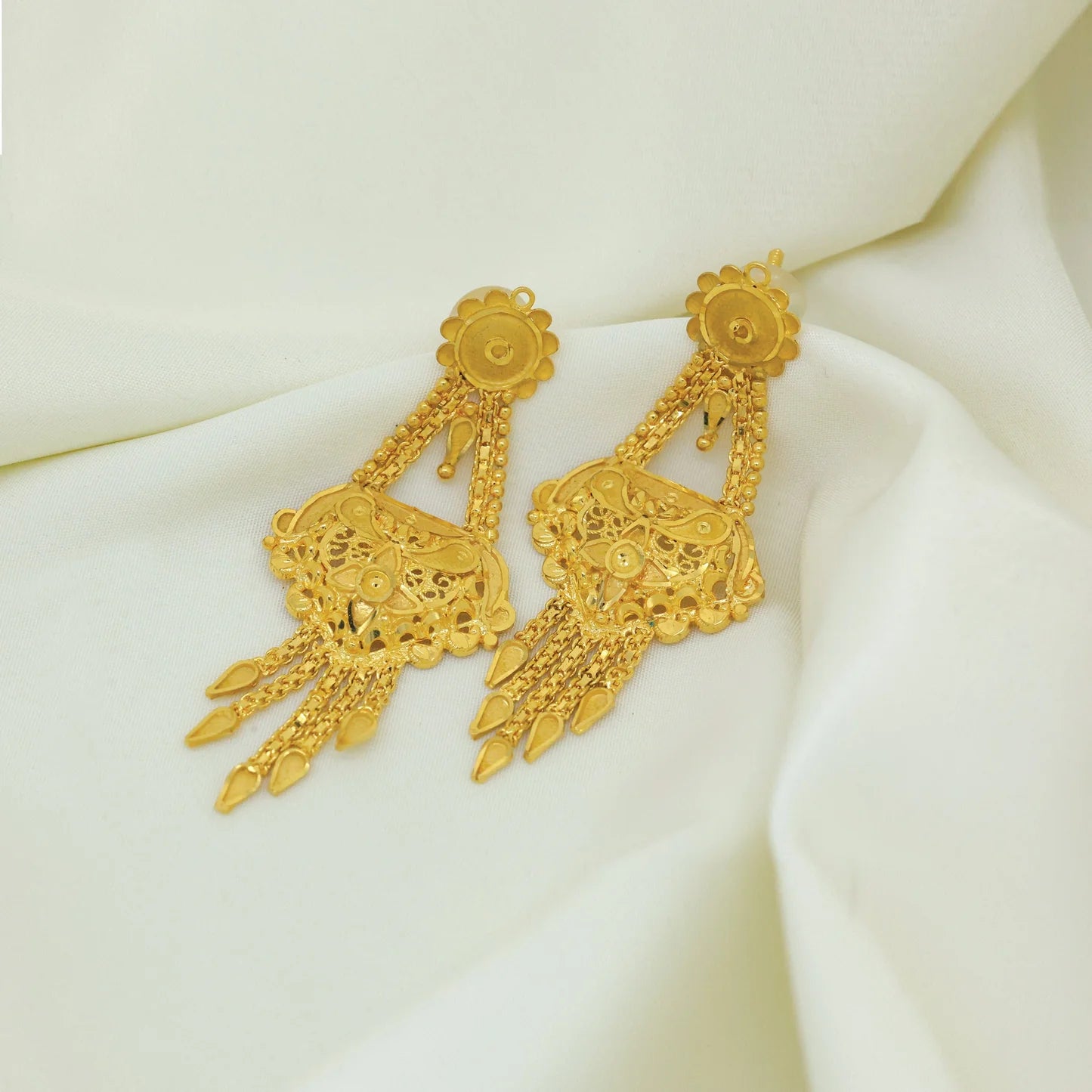 24kt Gold Plated Traditional Look Partywear Earings - Handa Bangles