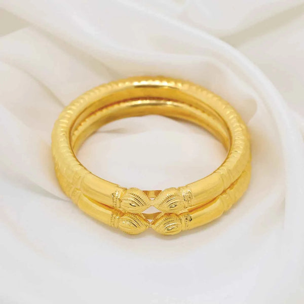 24kt Gold Plated Kada Style Bangles Set of 2pcs