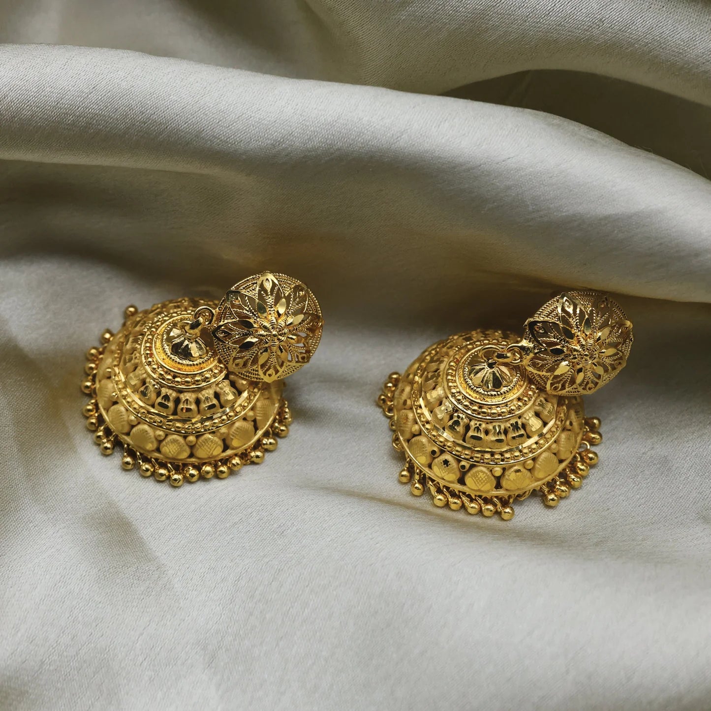 24kt Gold Plated Latest Design Jhumki - Handa Bangles