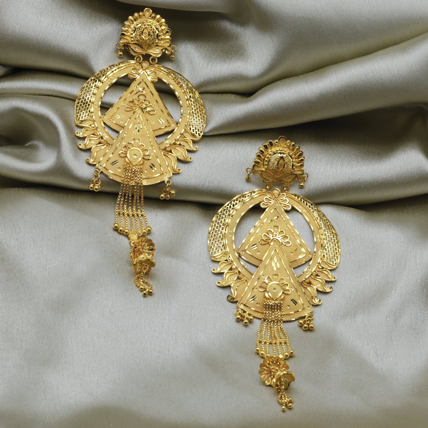 24kt Gold Plated Latest Design Bridal Earrings - Handa Bangles