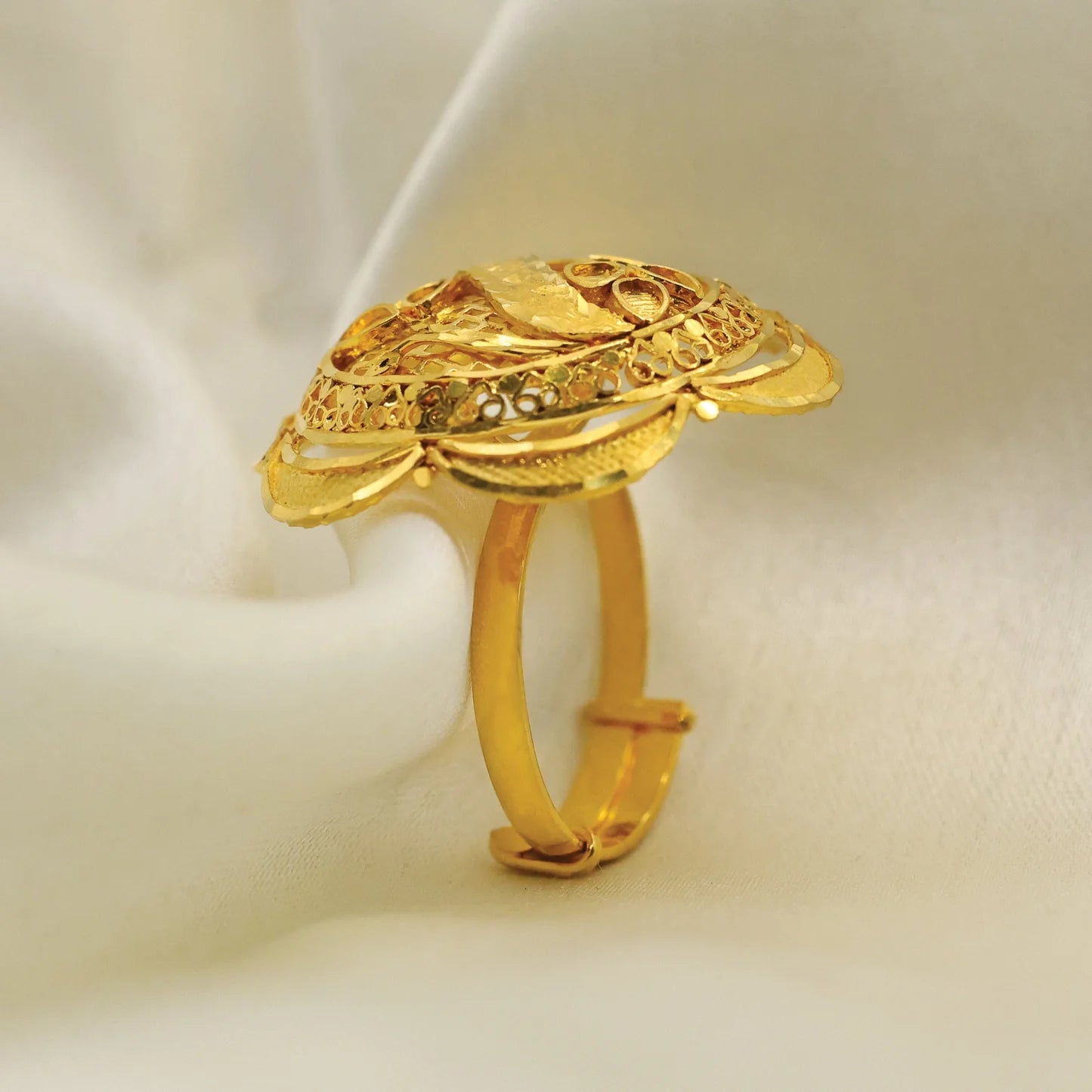 24kt Gold Plated Unique Design Partywear Ladies Ring - Handa Bangles