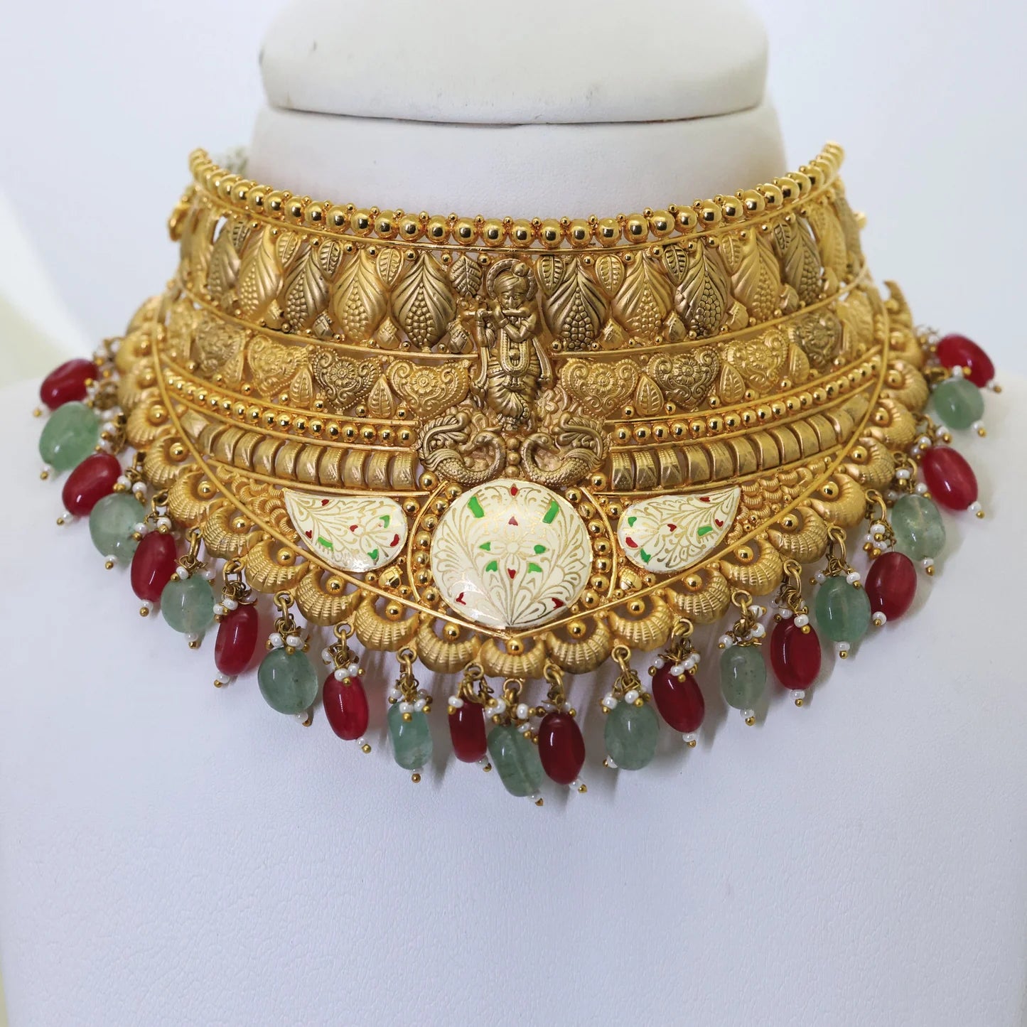 24kt Gold Plated Traditional Antique choker - Handa Bangles