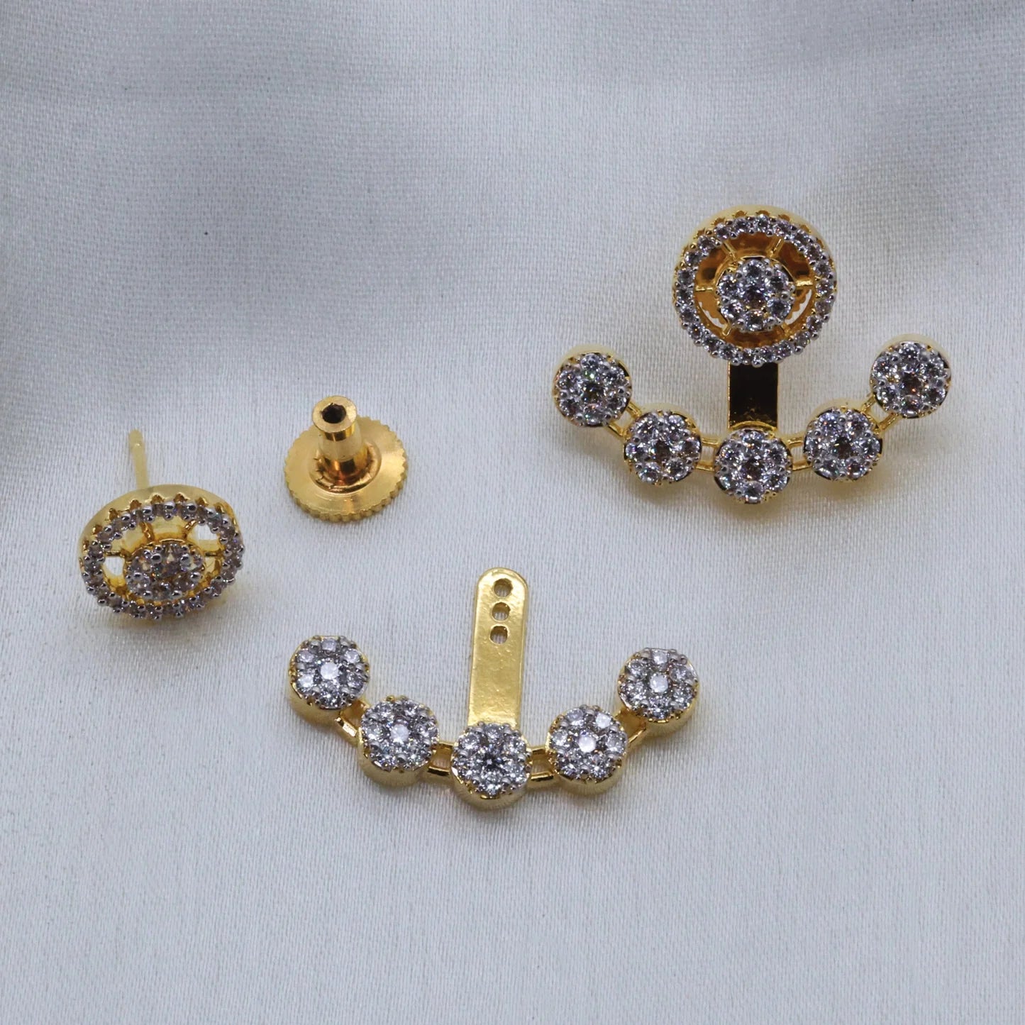 24Kt Gold Plated Ethereal Diamond Stud Earring - Handa Bangles