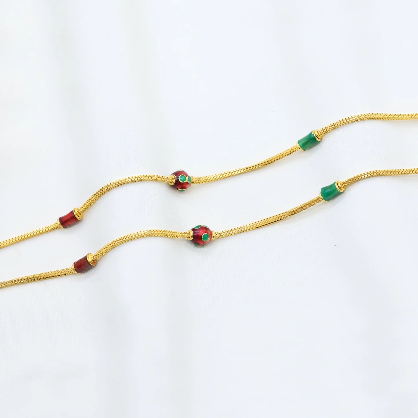 24Kt Gold Plated Latest Design Meena Work Ladies Chain - Handa Bangles