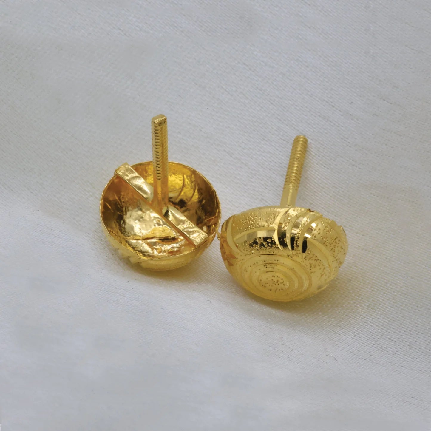 24Kt Gold Plated Daily Wear Round Studs - Handa Bangles