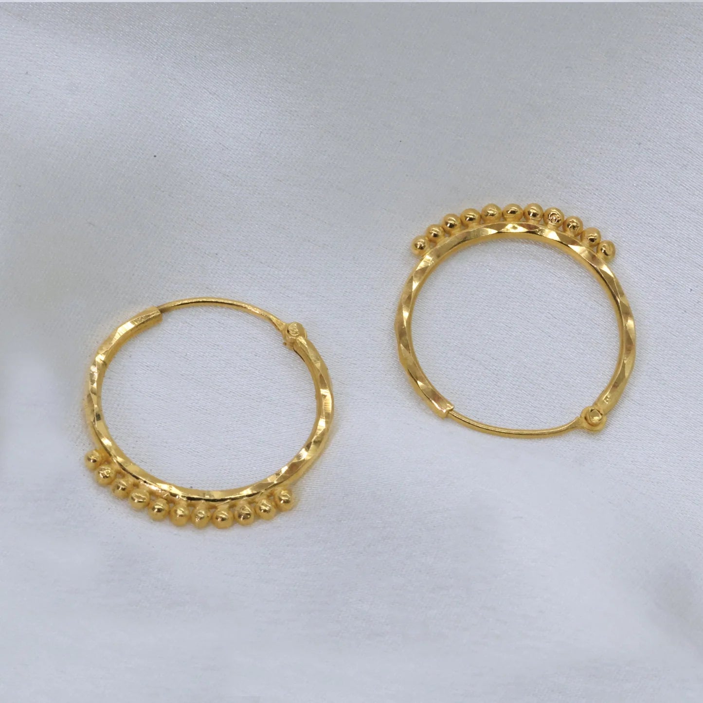 24Kt Gold Plated Circular Hoop Bali - Handa Bangles