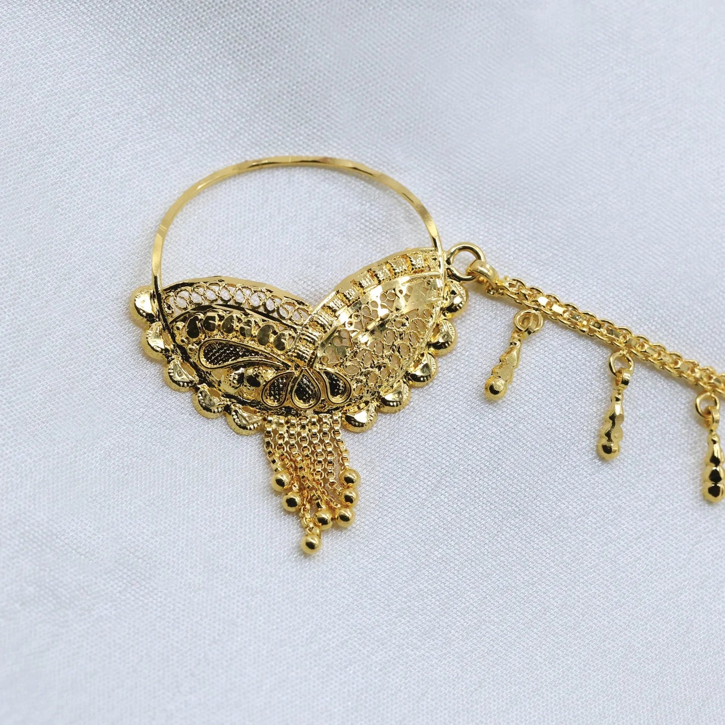 24Kt Gold Plated Traditional Bridal Nath - Handa Bangles