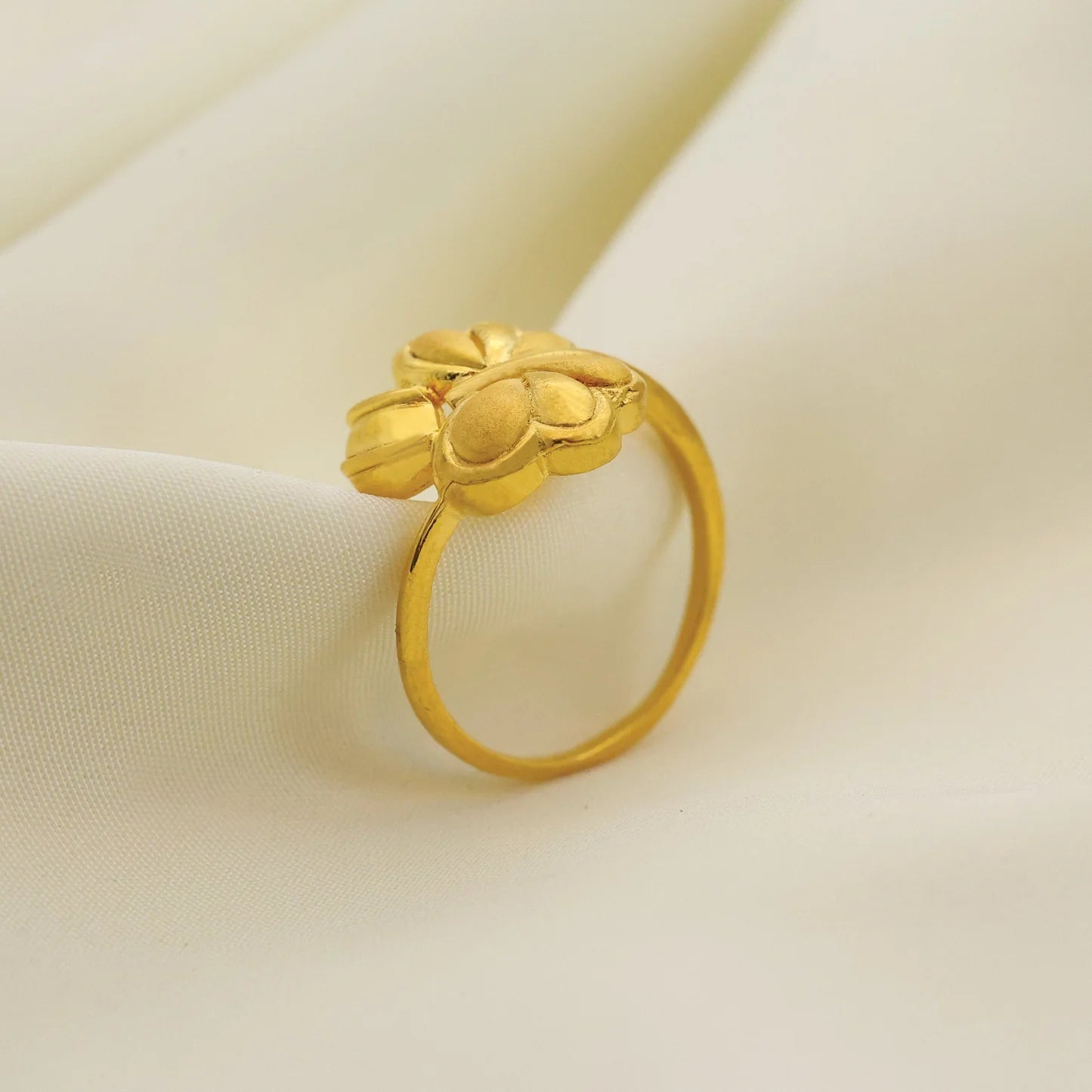 24kt Gold Plated Traditional Butterfly Design Dailywear Casting Ladies Ring - Handa Bangles