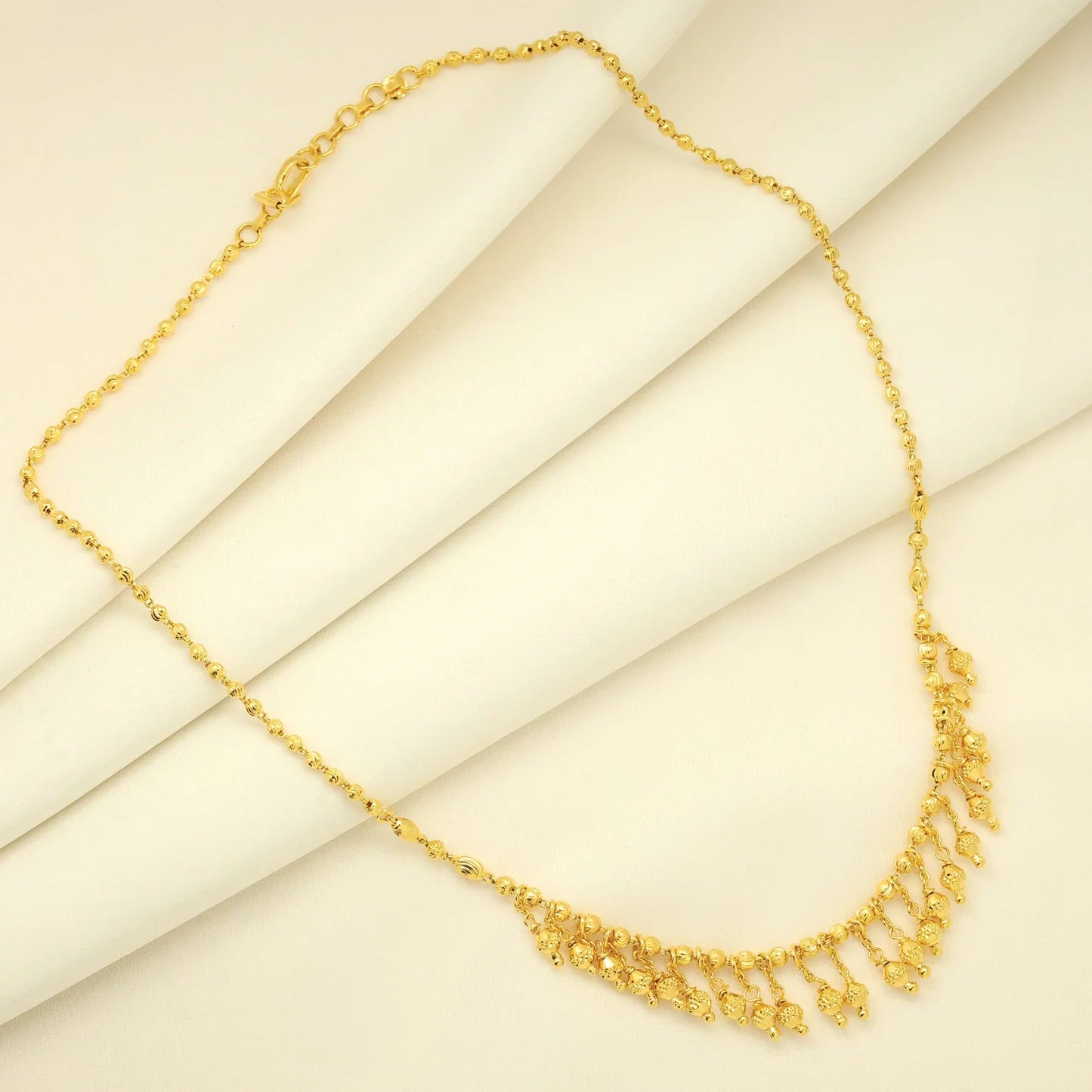 24Kt Gold Plated Latkan Design Necklace Look Dailywear/Partywear Ladies Chain - Handa Bangles