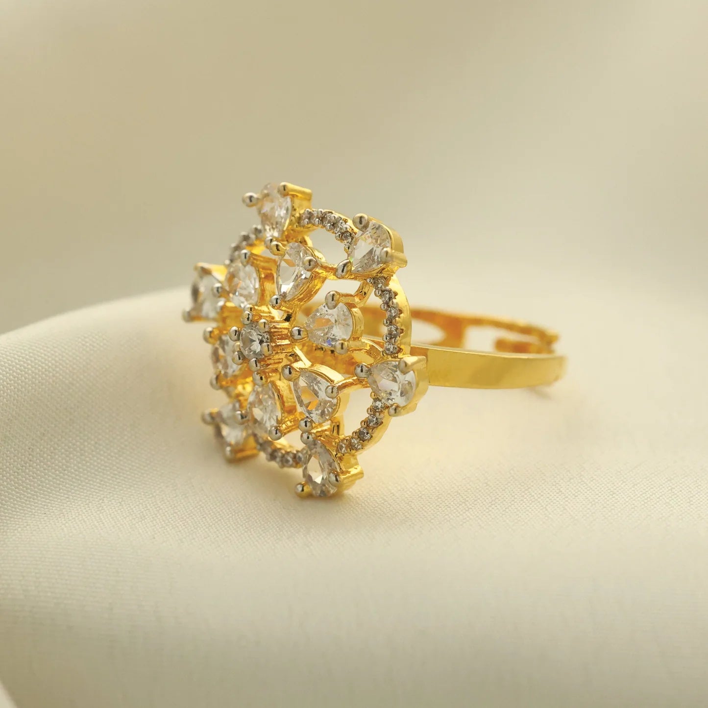 24kt Gold Plated Beautiful Ladies Ring - Handa Bangles