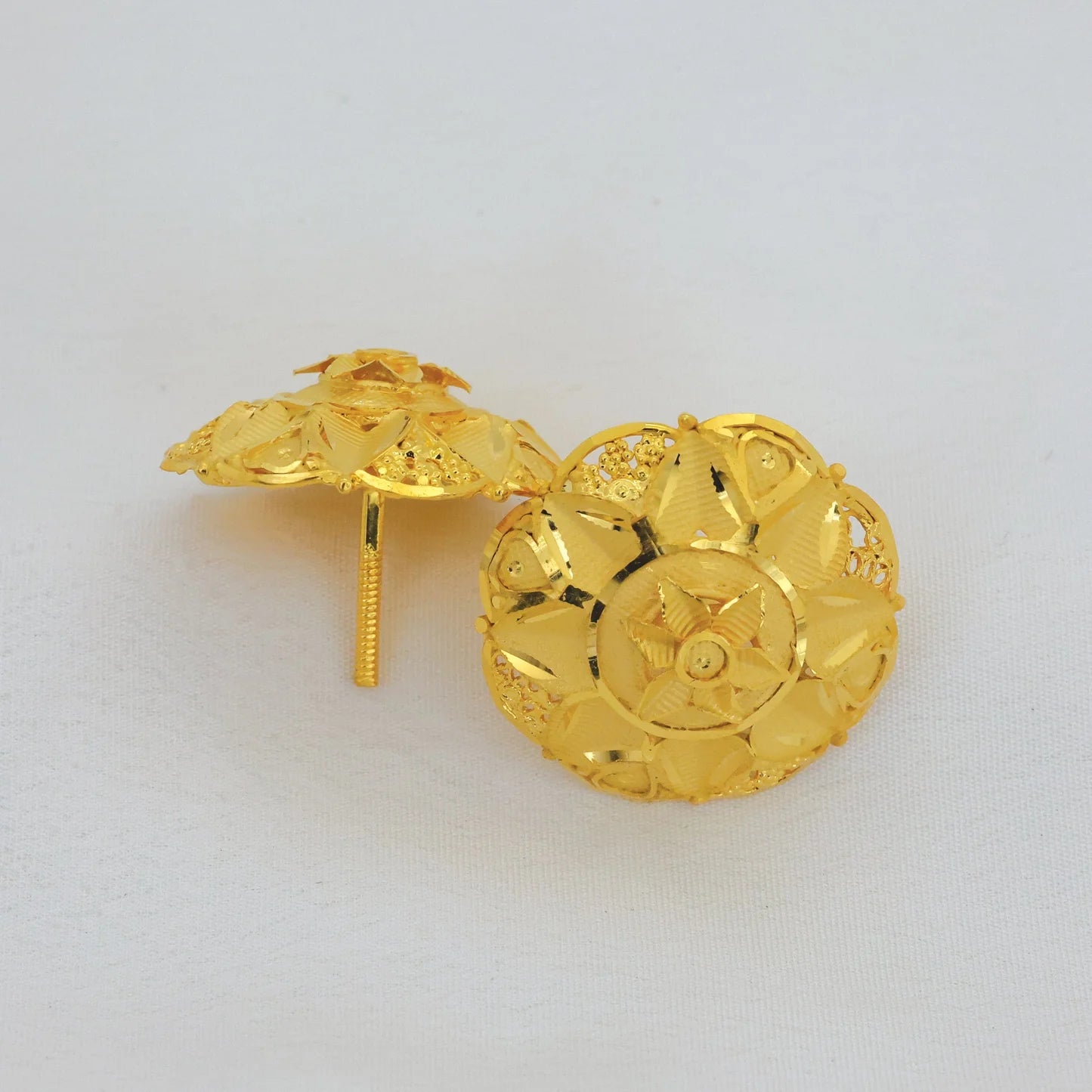 24kt Gold Plated Traditional Design Stud Earrings - Handa Bangles