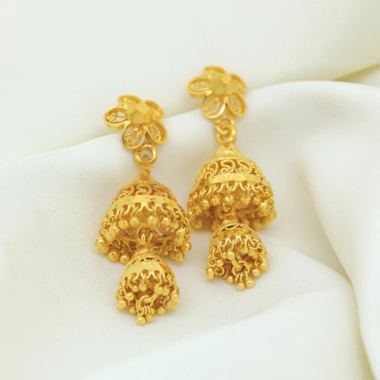 24kt Gold Plated Traditional Look Partywear Jhumk - Handa Bangles