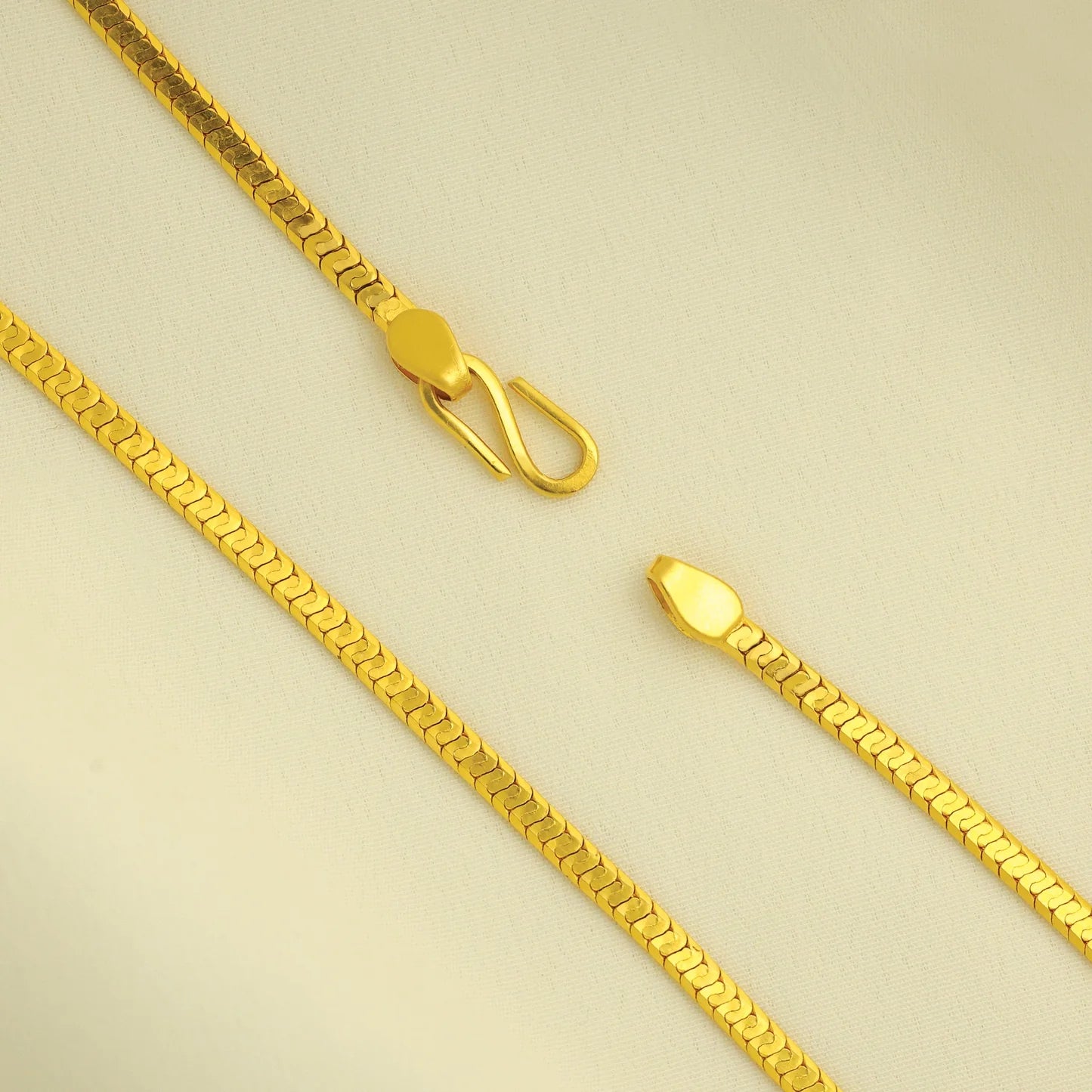 24Kt Gold Plated Latest Snake Design Ladies Chain - Handa Bangles