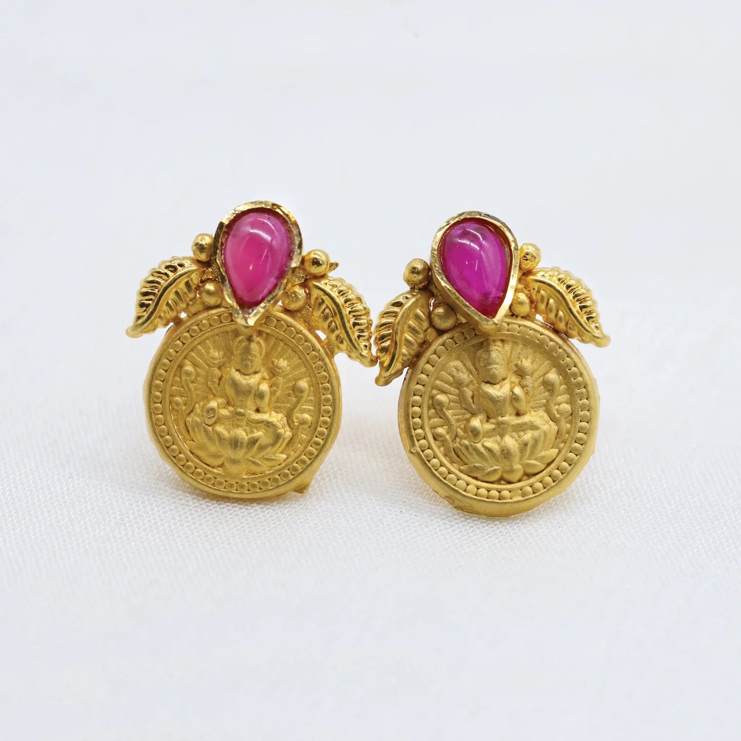 24Kt Gold Plated Antique Style Lakshmi Coin Mangalsutra With Stud Earings - Handa Bangles