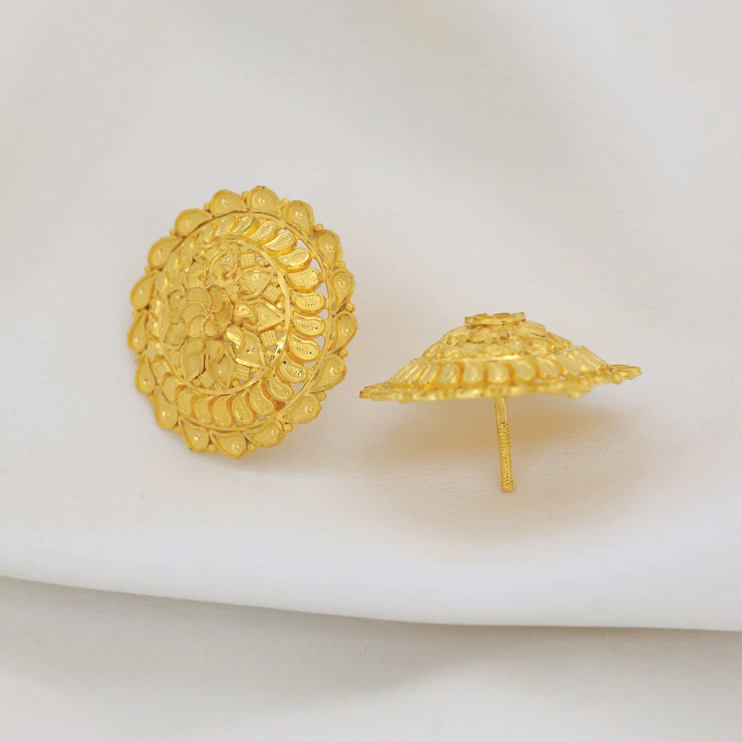24kt Gold Plated Traditional Design Stud Earrings - Handa Bangles