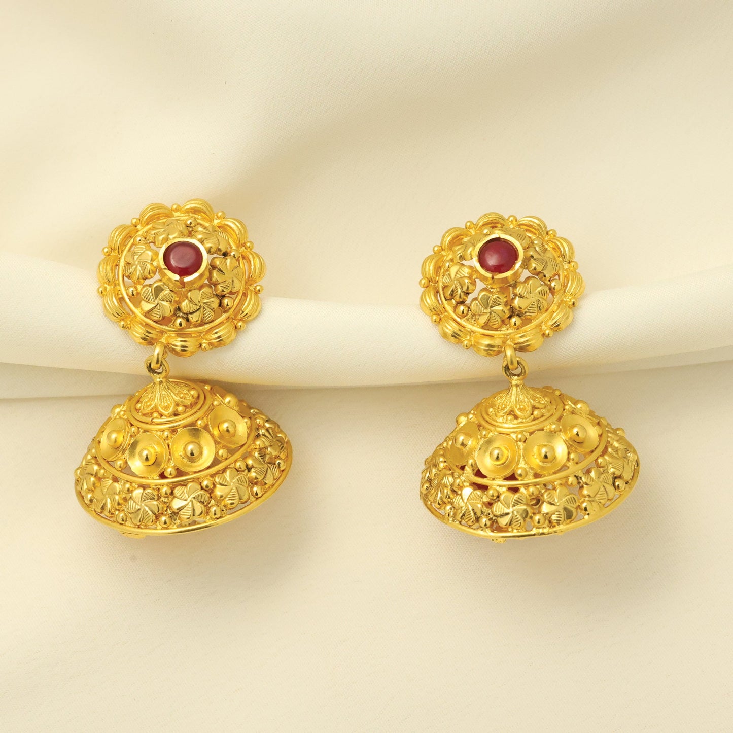 24kt Gold Plated Antique Bridal Choker Set With Jhumki - Handa Bangles