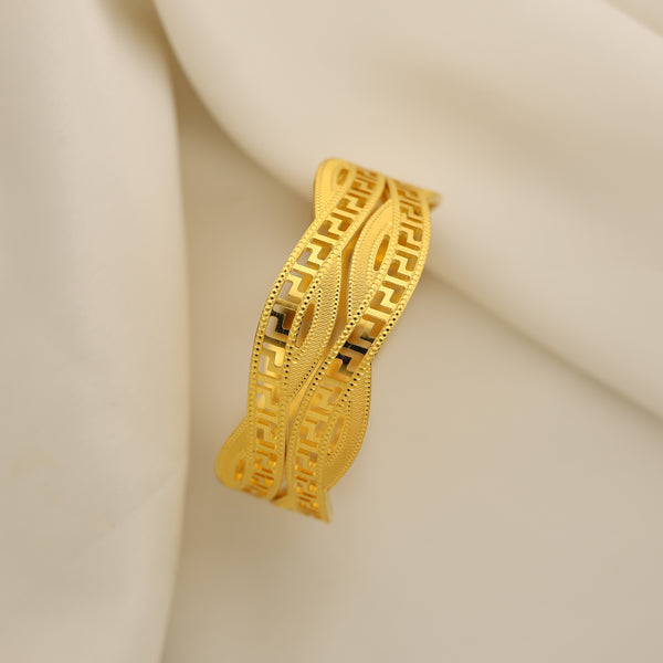 Golden 24Kt Gold Plated CNC Cut Bangles Set of 2