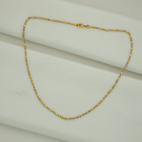 24Kt Gold Plated Golden Ladies Lightweight Dual Tone Chain – Elegant Style