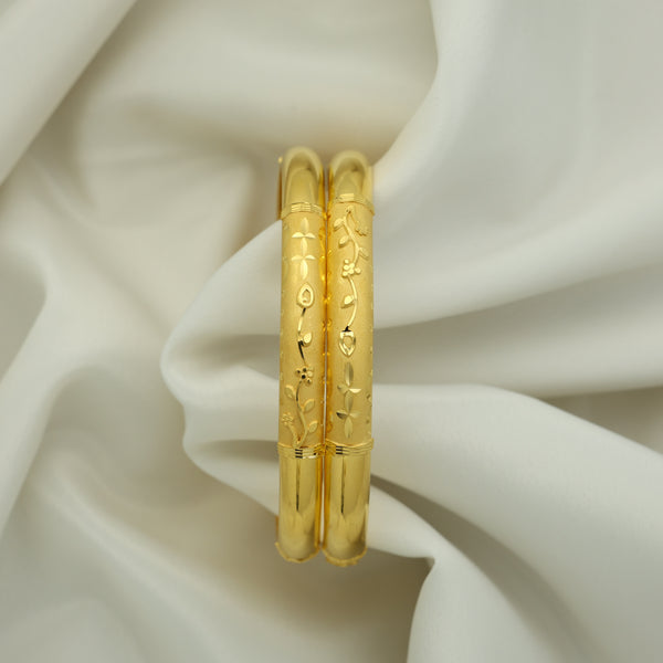24Kt Gold Plated Floral Designer HM Bangles Set (2 Pcs)
