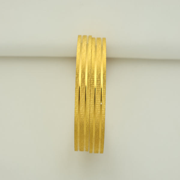 24Kt Gold Plated Textured CNC Bangles Set (2 Pcs)
