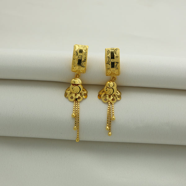 24Kt Gold Plated Designer Layered Tassel Drop Earrings for Women