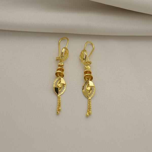 24Kt Gold Plated Oval Designer Drop Earrings for Women