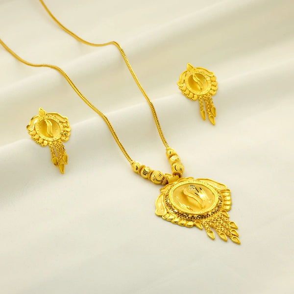 24 karat gold plated pendent ladies chain - Handa Bangles