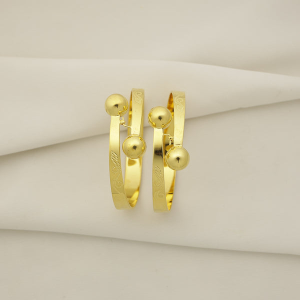 24Kt Gold Plated HM Ball Design Bangles Set (2 Pcs) for Women