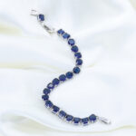 Silver Polish Crystal Cubic Shaped Bracelet