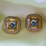 24Kt Gold Plated Square Design Stud Earring