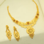 24kt Gold Plated Beautiful Floral Design Short Set_1682
